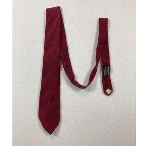 Fumagalli's Tie Mens OS Burgundy Red Paisley Pinstripe 100% Silk The Custom Shop